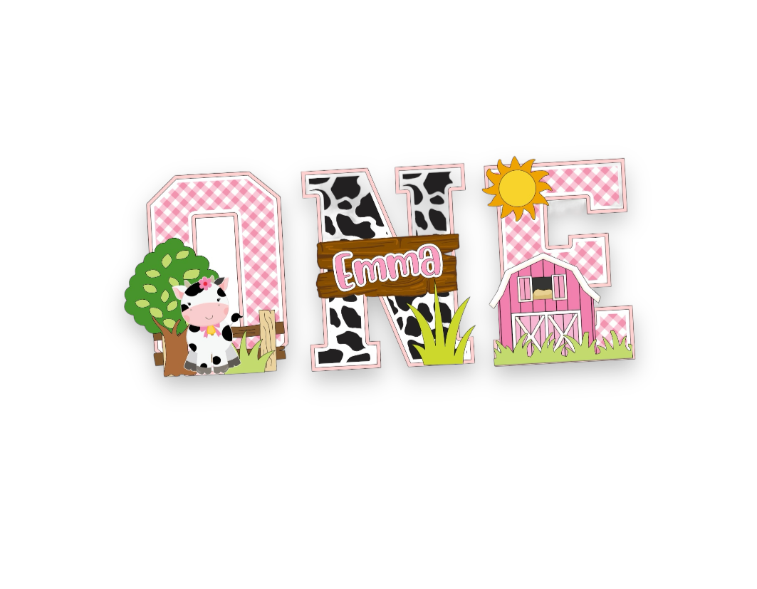 Moo I Am ONE Cow Large 3D letters