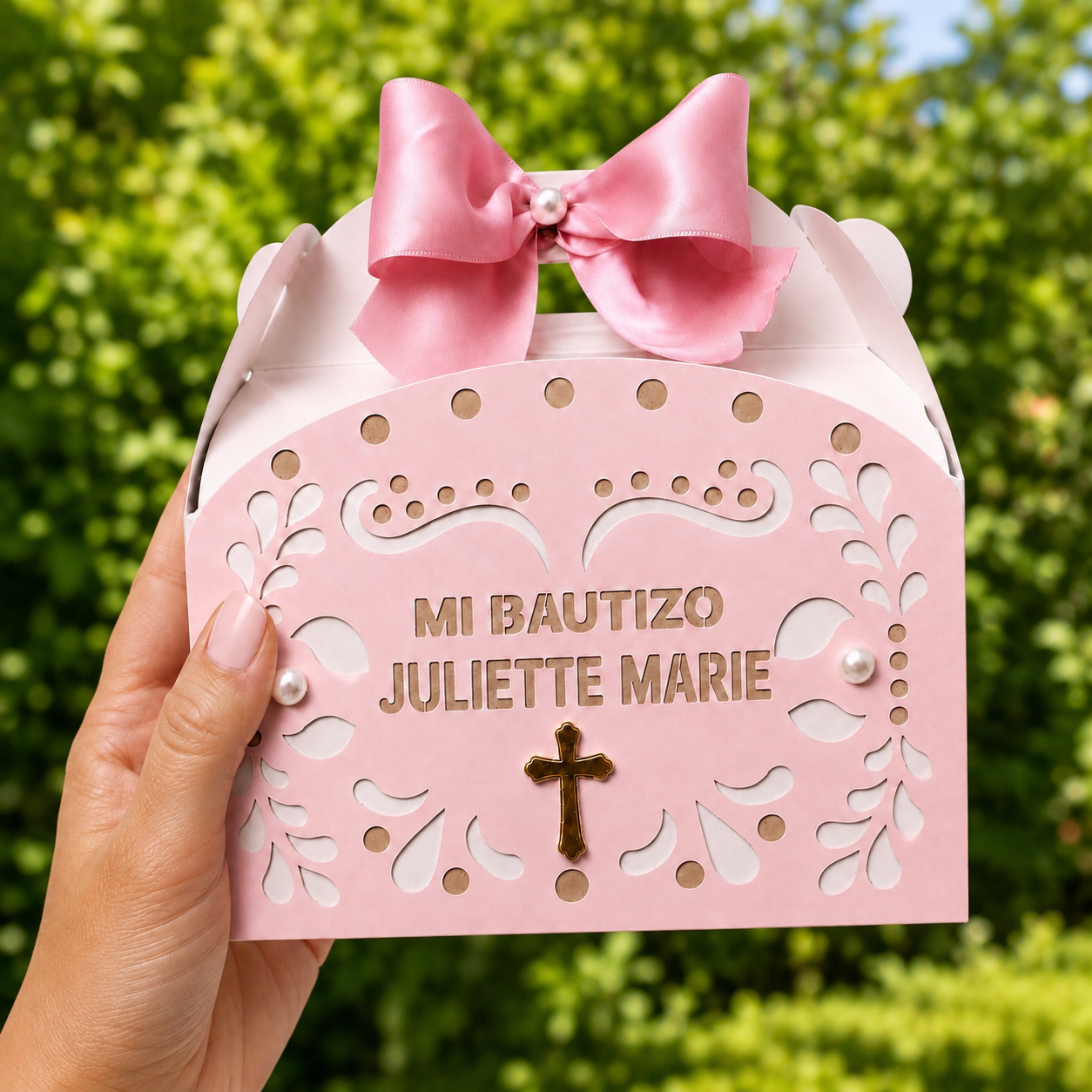 Personalized Baptism Favor Boxes | Cielito Lindo Papel Picado