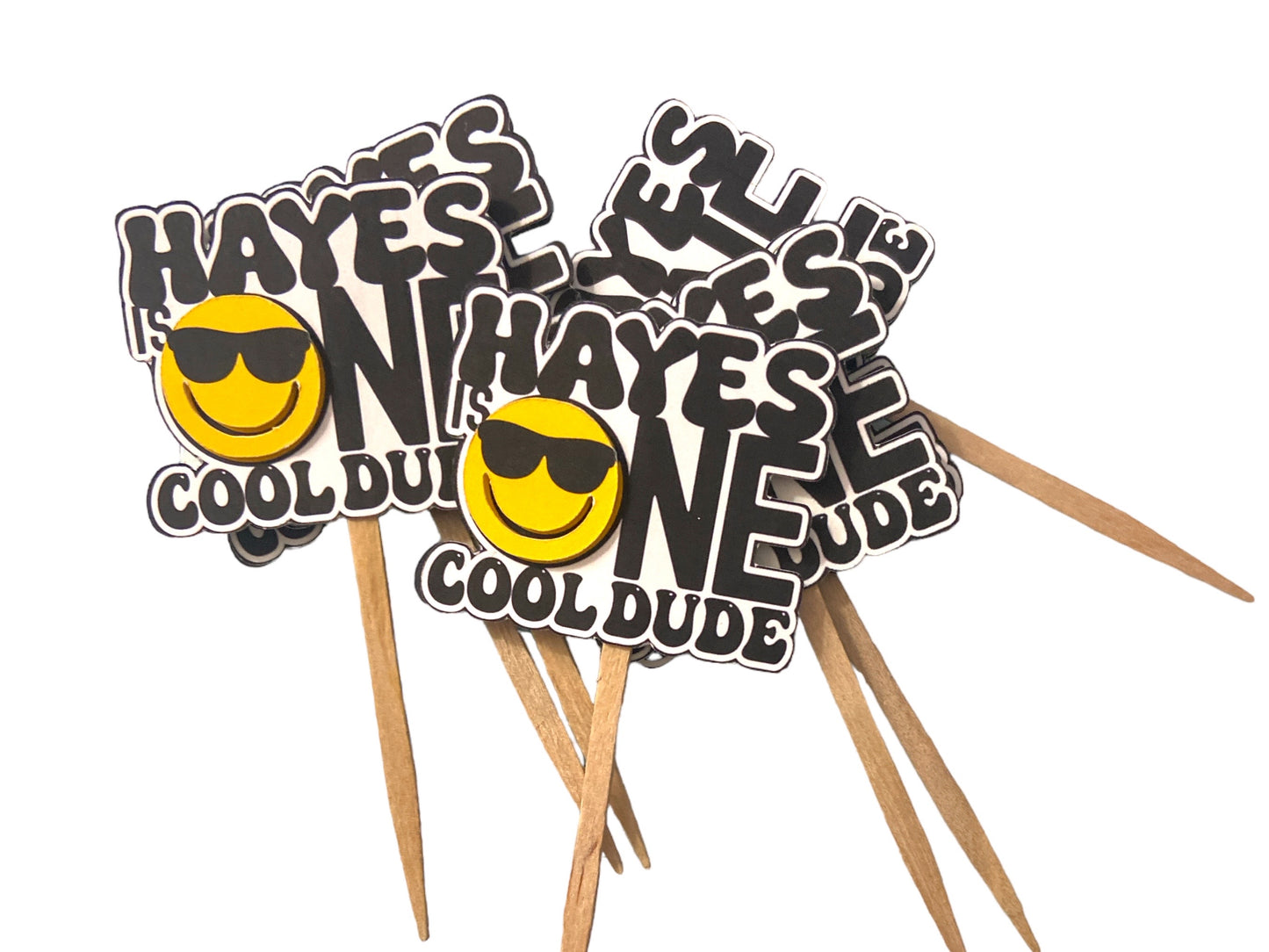One Cool Dude Cup cake toppers