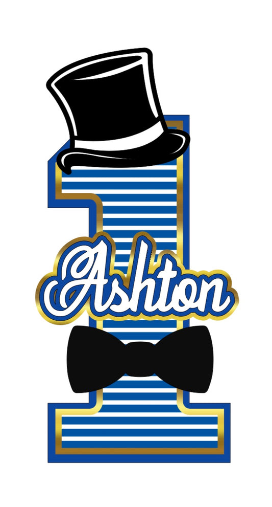 Mr ONEderful Large 3D Letters- Blue & Gold