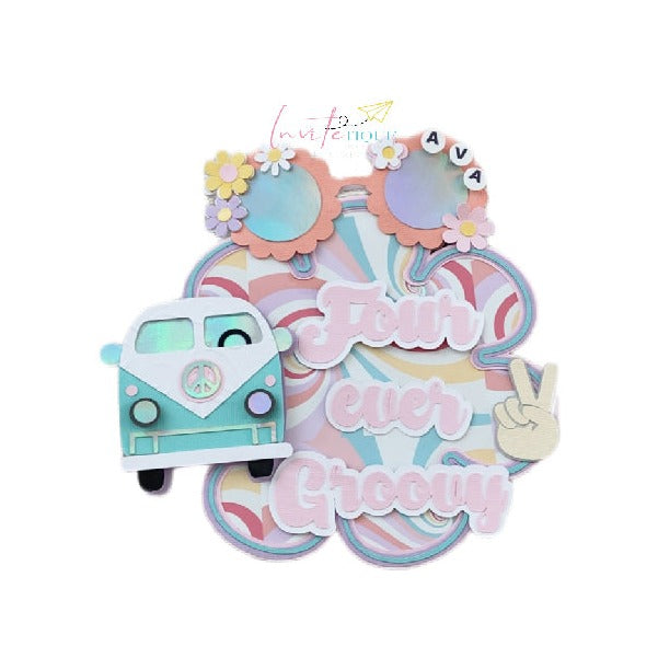 Four Ever Groovy cake topper