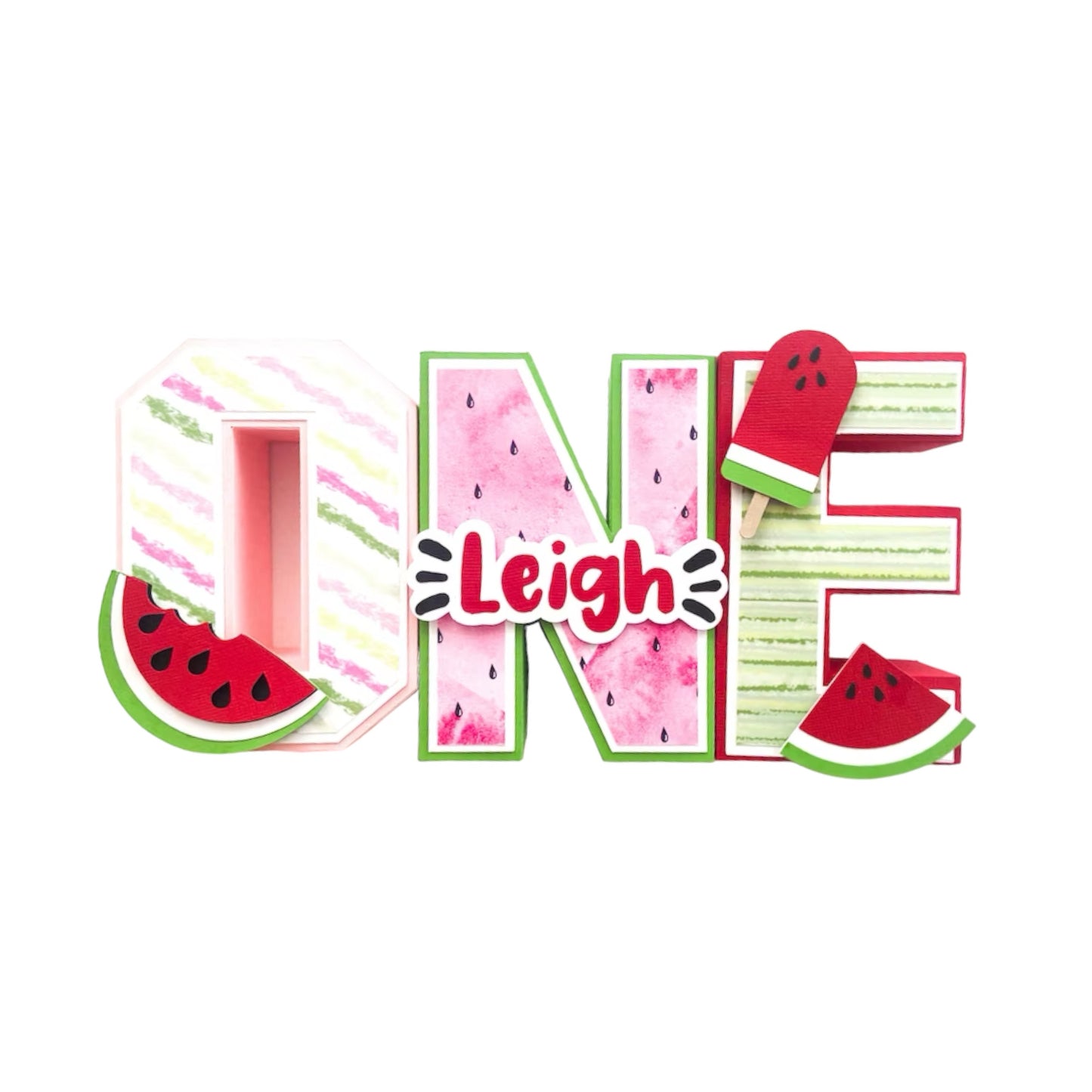 One in a Melon 3D Letter Decoration | Watermelon Birthday Decor | Custom ONE Letters | First Birthday Party Prop | Summer Theme Party