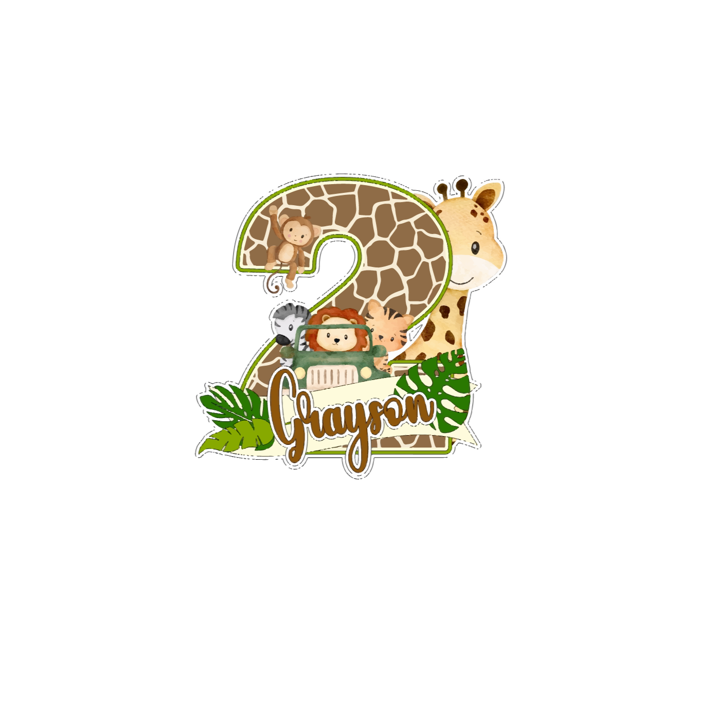 Two wild smash cake topper