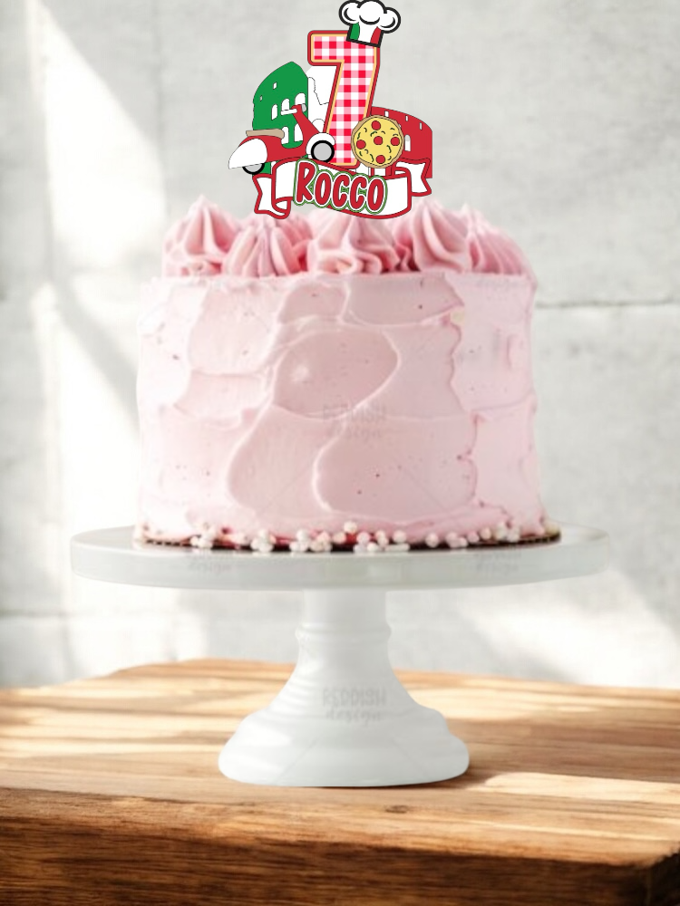 Italy Theme Birthday Cake Topper