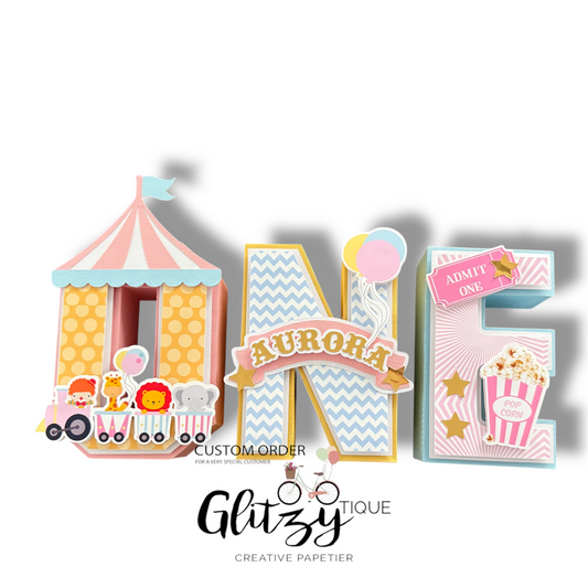 Circus Carnival - Pastel 3D Letters