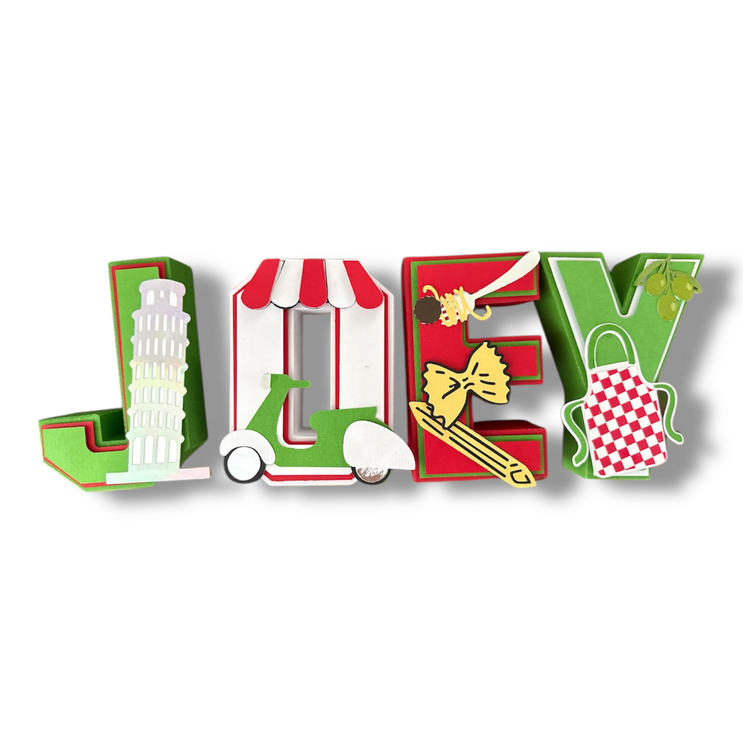 Italy Birthday Cardstock 3D letters