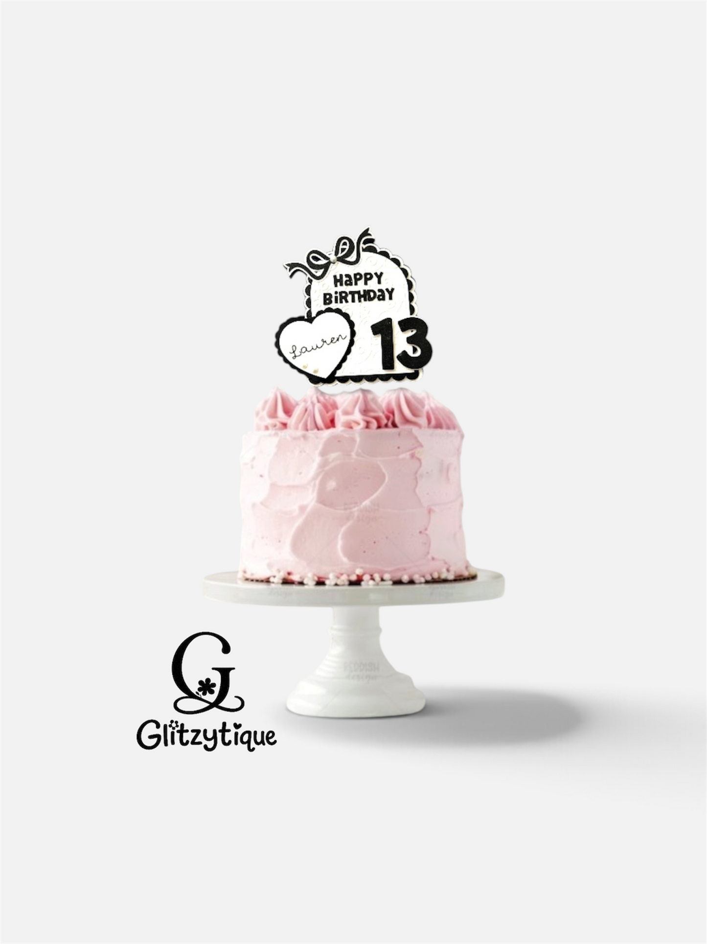 Personalized Coquette Birthday Cake Topper