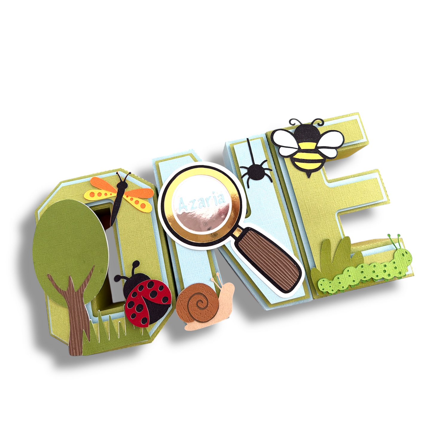 Custom Bug Theme Birthday Name Sign – ONE Letter Decor – First Birthday Party Decoration – Garden Insect Theme Photo Prop