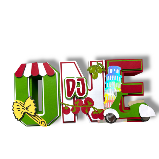 Italy Birthday Cardstock 3D letters