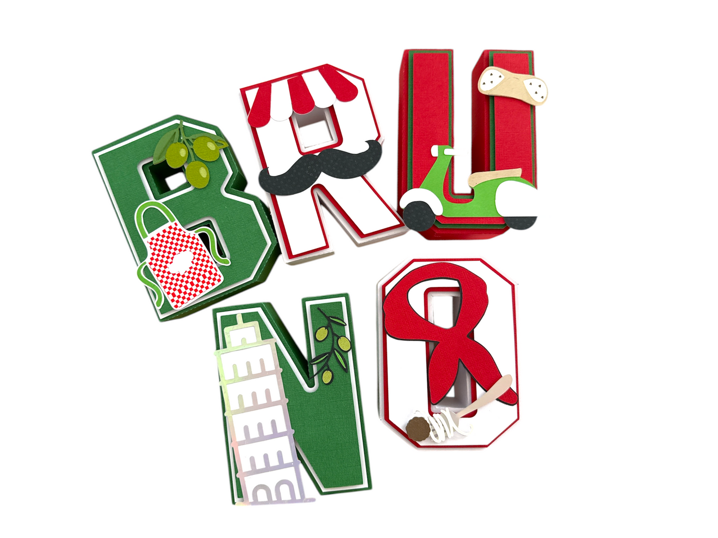 Little chef’s Italian Kitchen Cardstock 3D letters