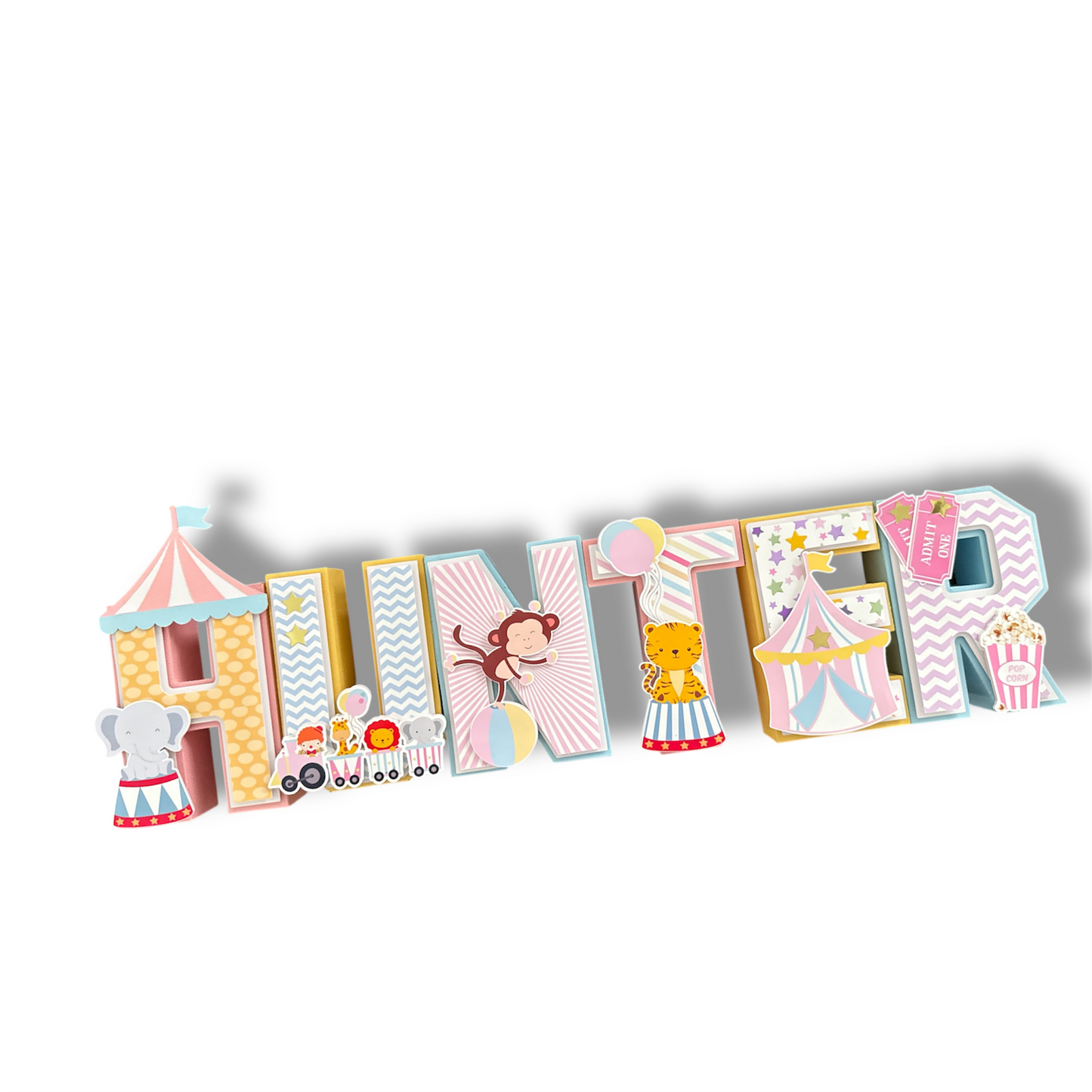 Circus Carnival - Pastel 3D Letters