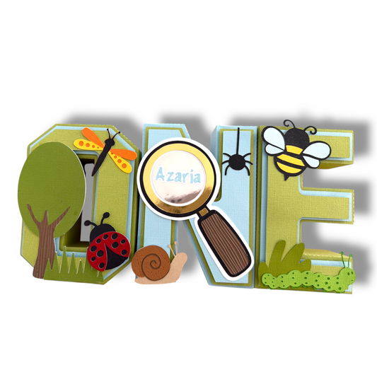 Custom Bug Theme Birthday Name Sign – ONE Letter Decor – First Birthday Party Decoration – Garden Insect Theme Photo Prop