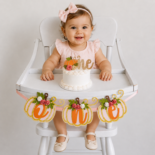 Pumpkin Birthday High chair banner