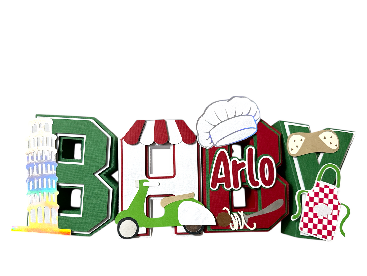 Little chef’s Italian Kitchen Cardstock 3D letters