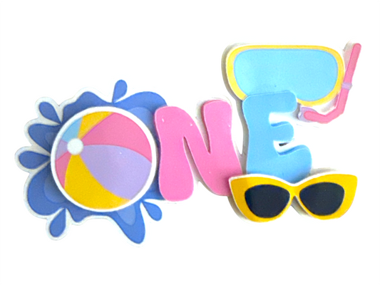 PInk Pool Party 1st Birthday Smash Cake Topper