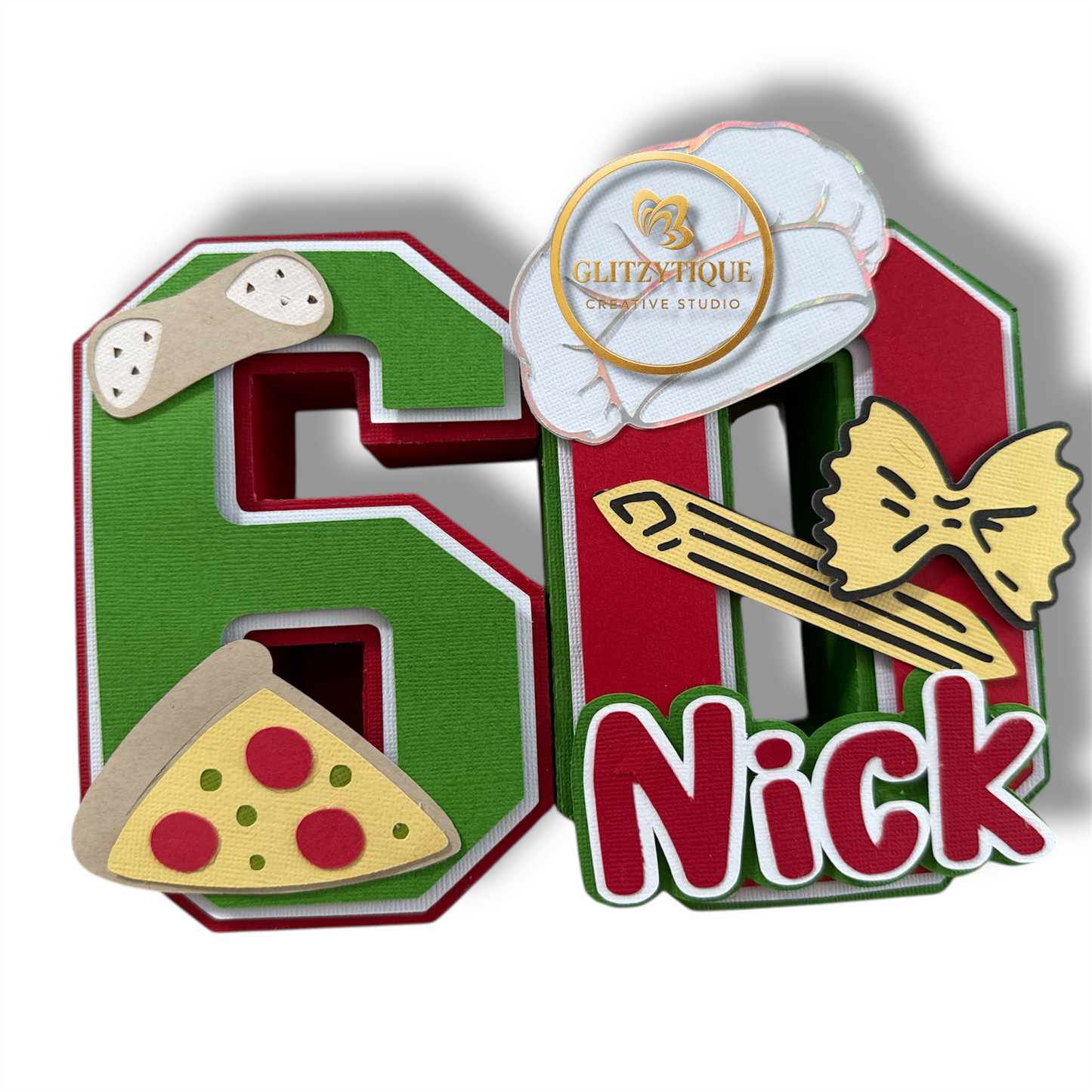 Italy Birthday Cardstock 3D letters