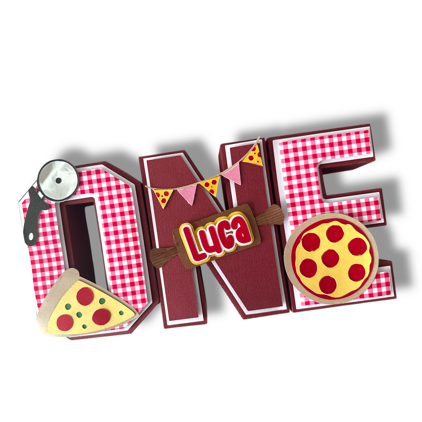 Pizza Theme 3D Letters Party Decoration | Italian Birthday Decor