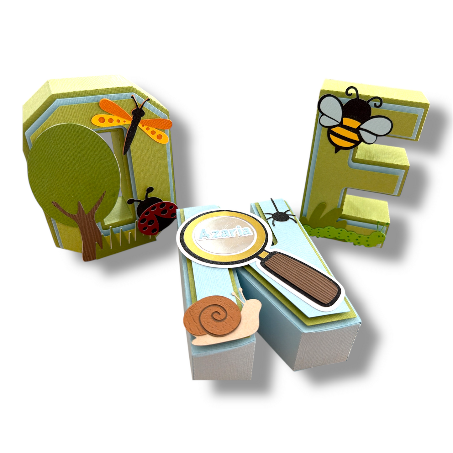 Custom Bug Theme Birthday Name Sign – ONE Letter Decor – First Birthday Party Decoration – Garden Insect Theme Photo Prop