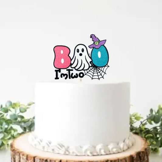 Halloween Smash Cake topper Boo I am two