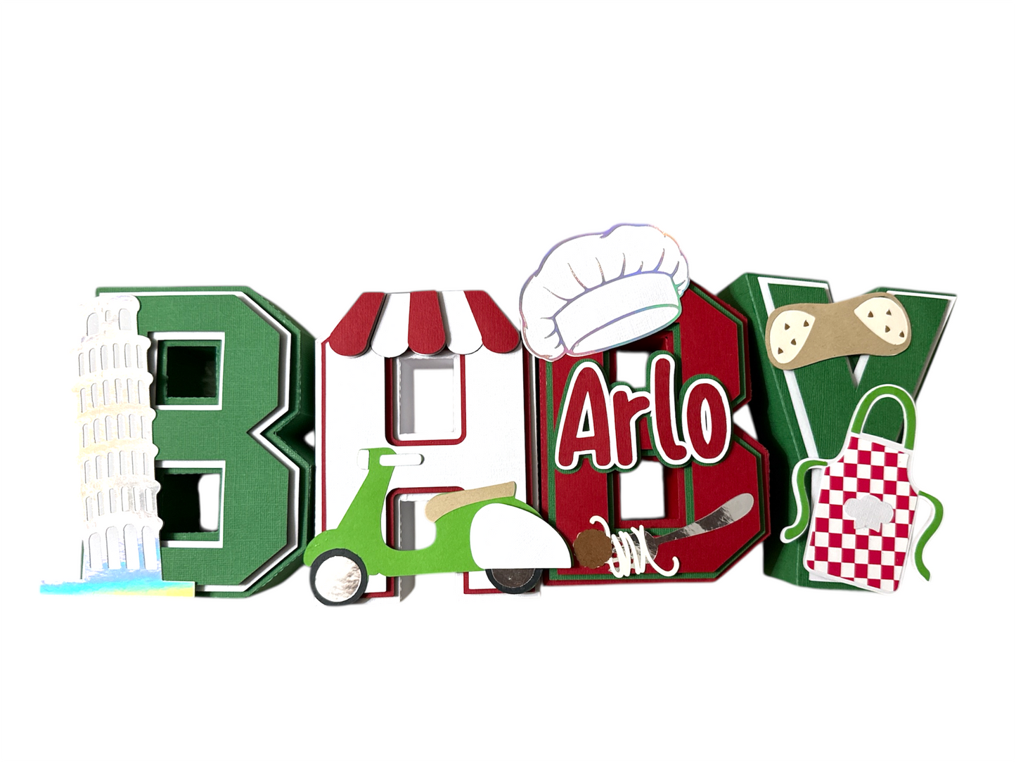 Little chef’s Italian Kitchen Cardstock 3D letters