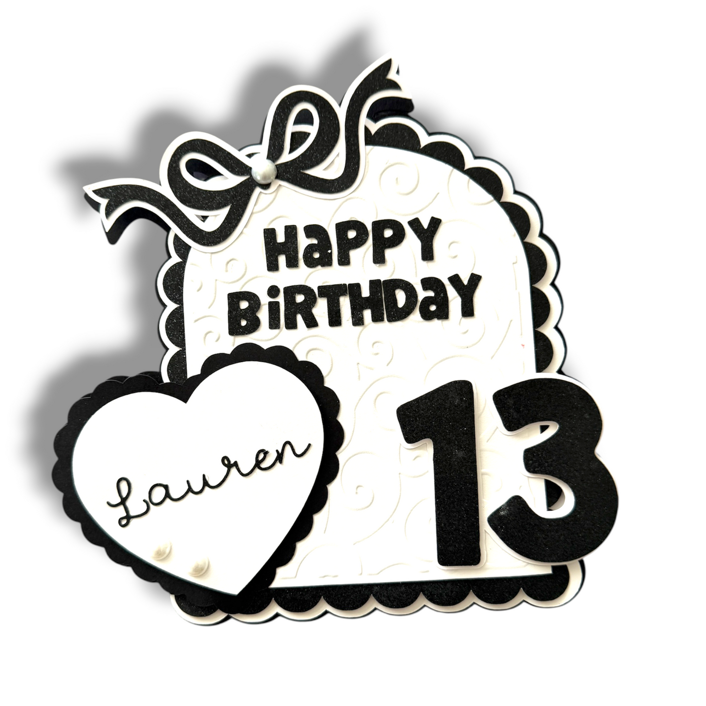 Personalized Coquette Birthday Cake Topper