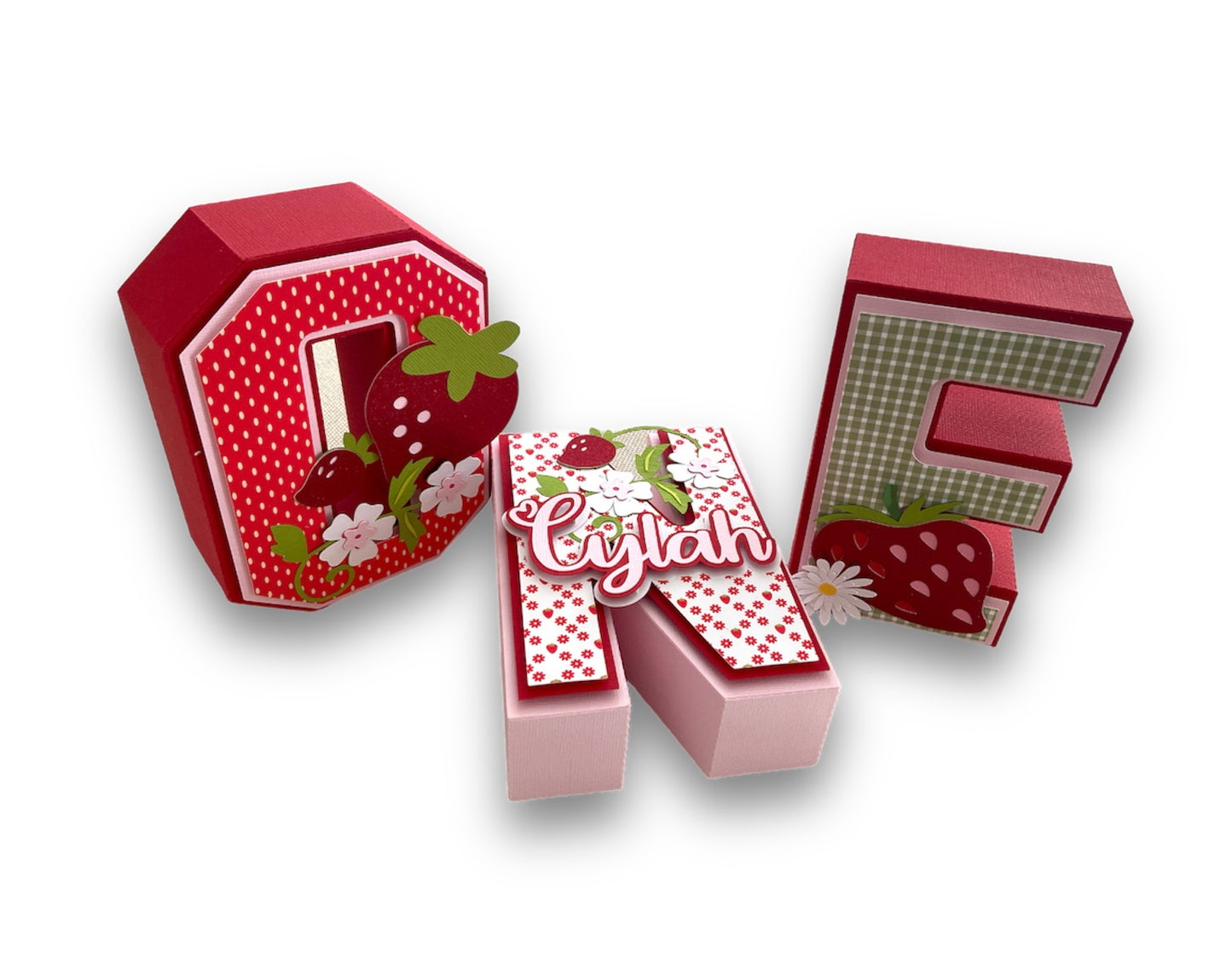 Sweet ONE Strawberry 3D Letters