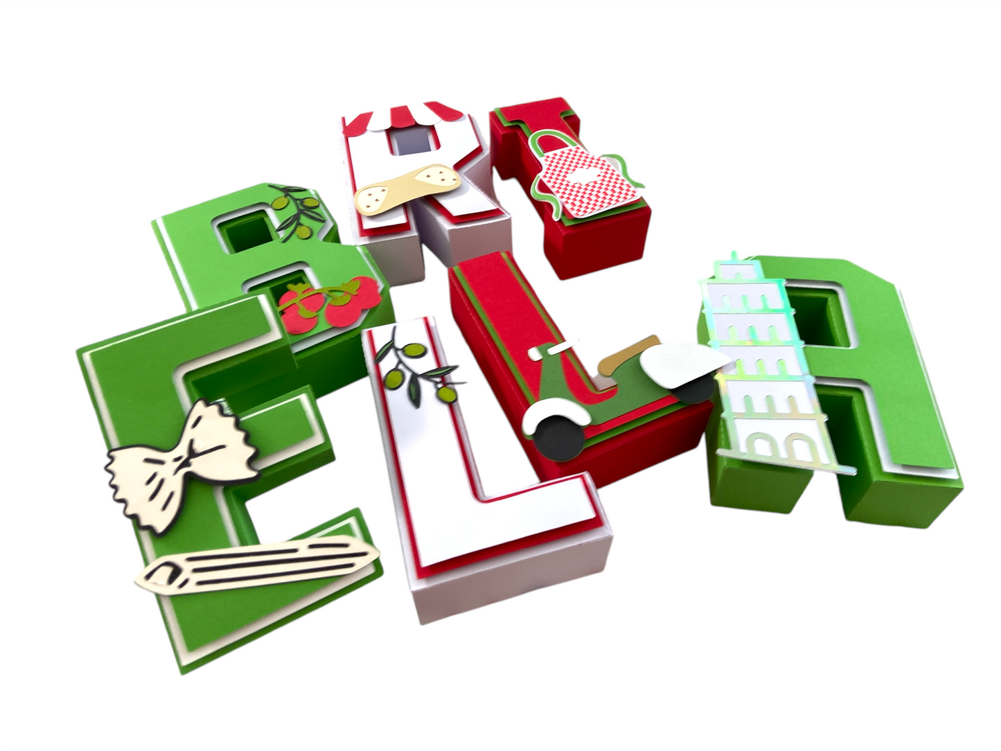 Italy Birthday Cardstock 3D letters