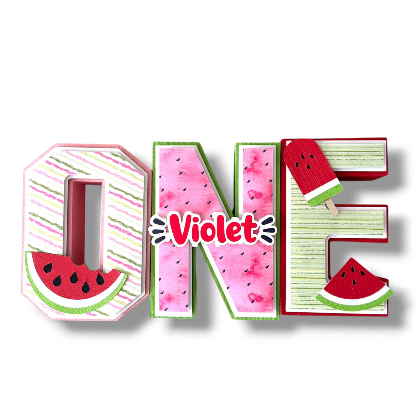 One in a Melon 3D Letter Decoration | Watermelon Birthday Decor | Custom ONE Letters | First Birthday Party Prop | Summer Theme Party