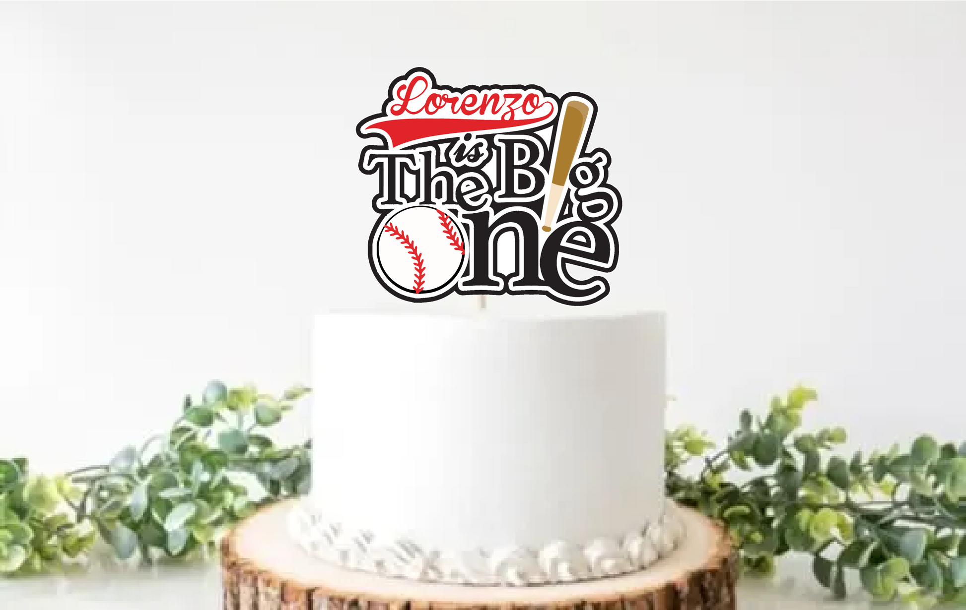 Little slugger smash cake  personalized topper