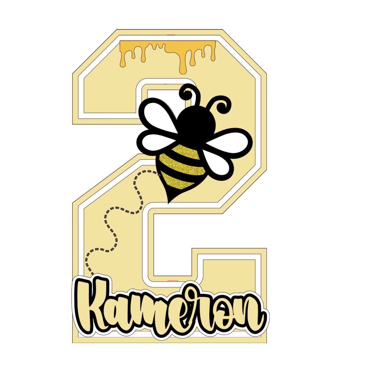 Bee personalized 3 D letters