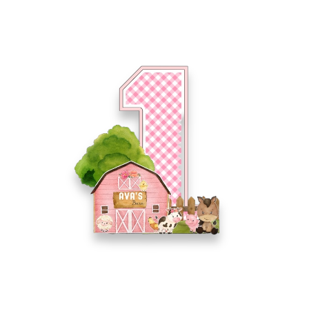 Pink Farm Birthday 3D Letters