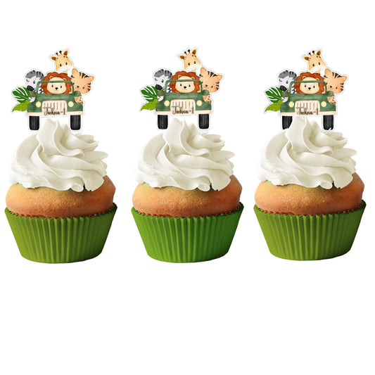 WIld and One Jungle Safari Cupcake Toppers