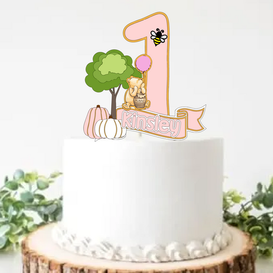 Pooh Autumn Fall Smash cake topper