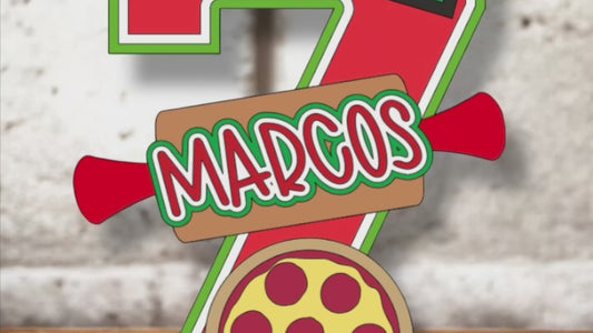 Pizza Party Table Decor – Italian Theme 3D ONE Letters – Birthday Party Sign