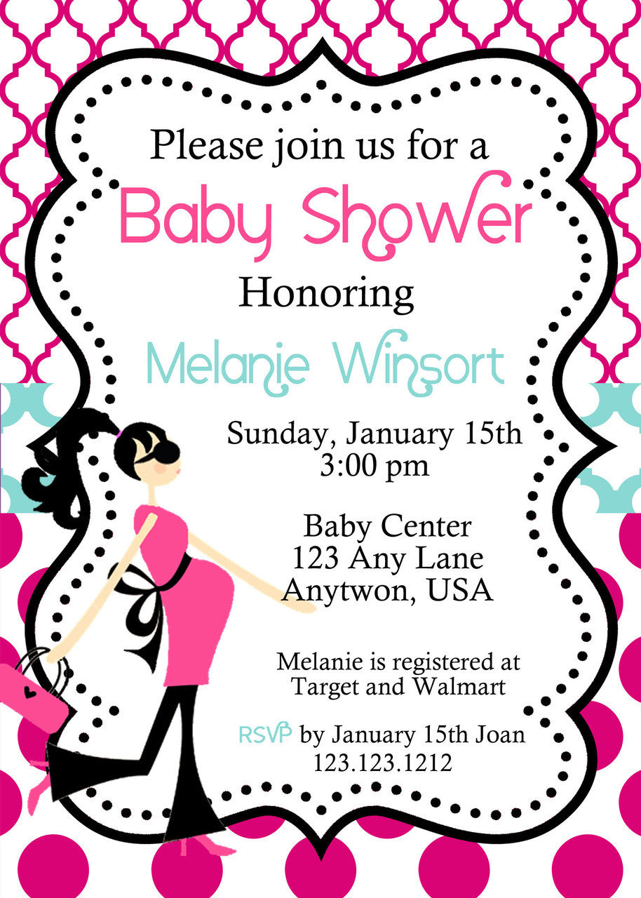 Modern Mom-to-be baby Shower invitations - Invitetique