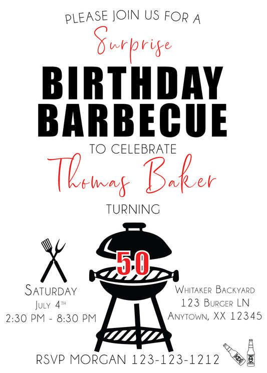 bbq birthday invitation