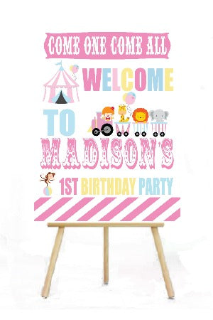 carnival circus birthday sign