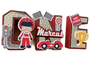 vintage race card party letters