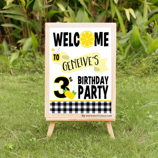 Lemon birthday welcome sign