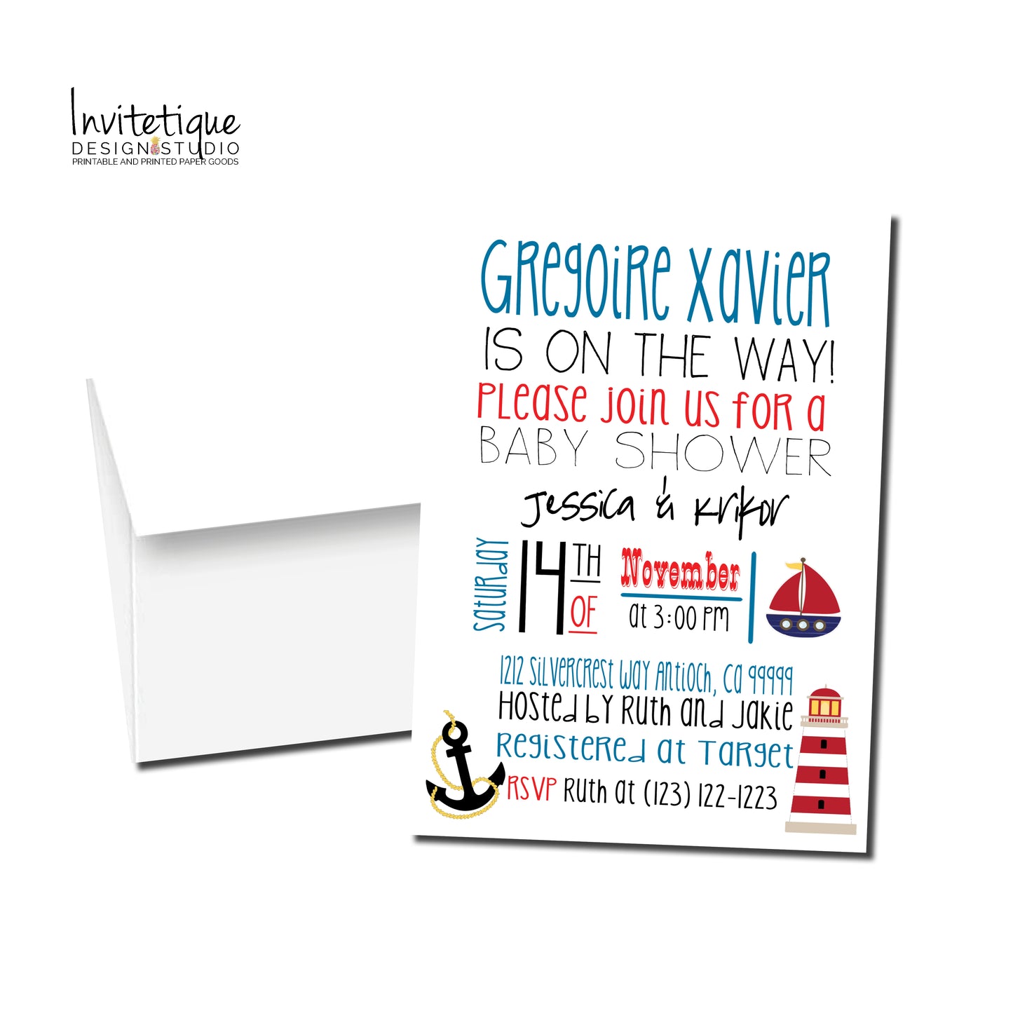 Nautical Baby Shower Invitations - Invitetique