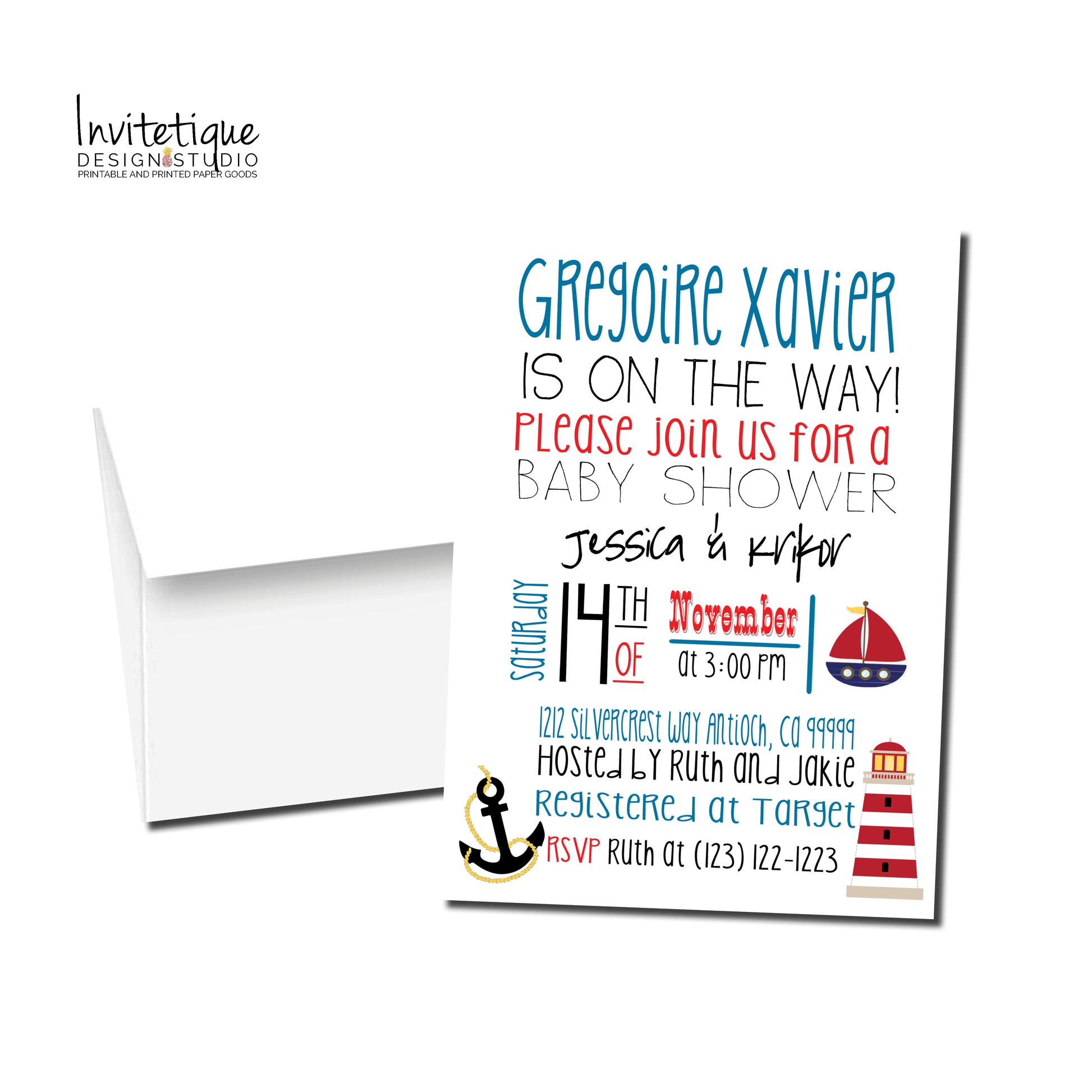 Nautical Baby Shower Invitations - Invitetique
