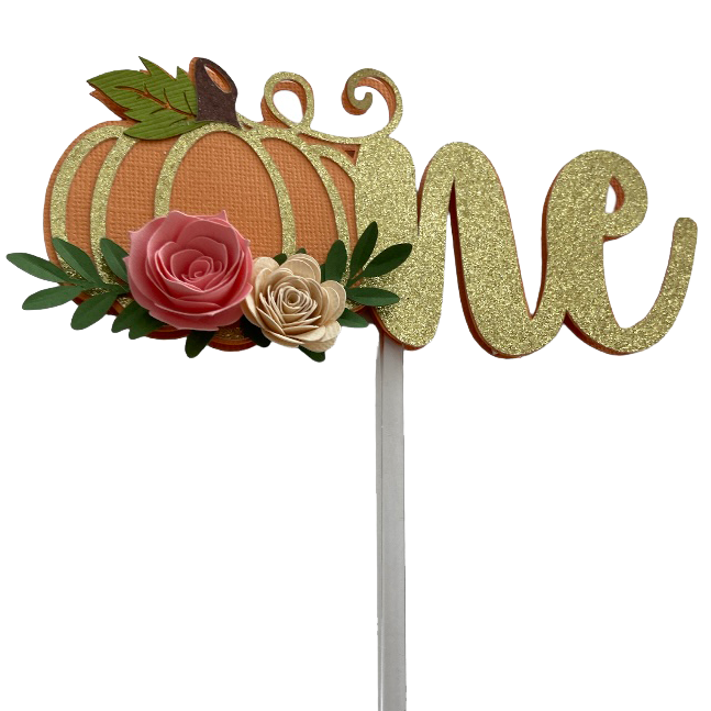 Cinderella Princess Pumpkin One Cake Topper Cakesmash, First Birthday, 1st Birthday, Party Decoration, Boho Decor, Flower Topper