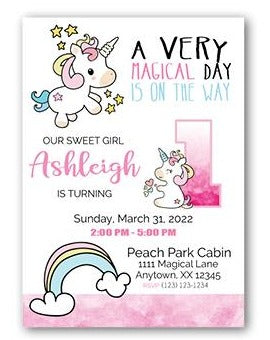 unicorn birthday invitations