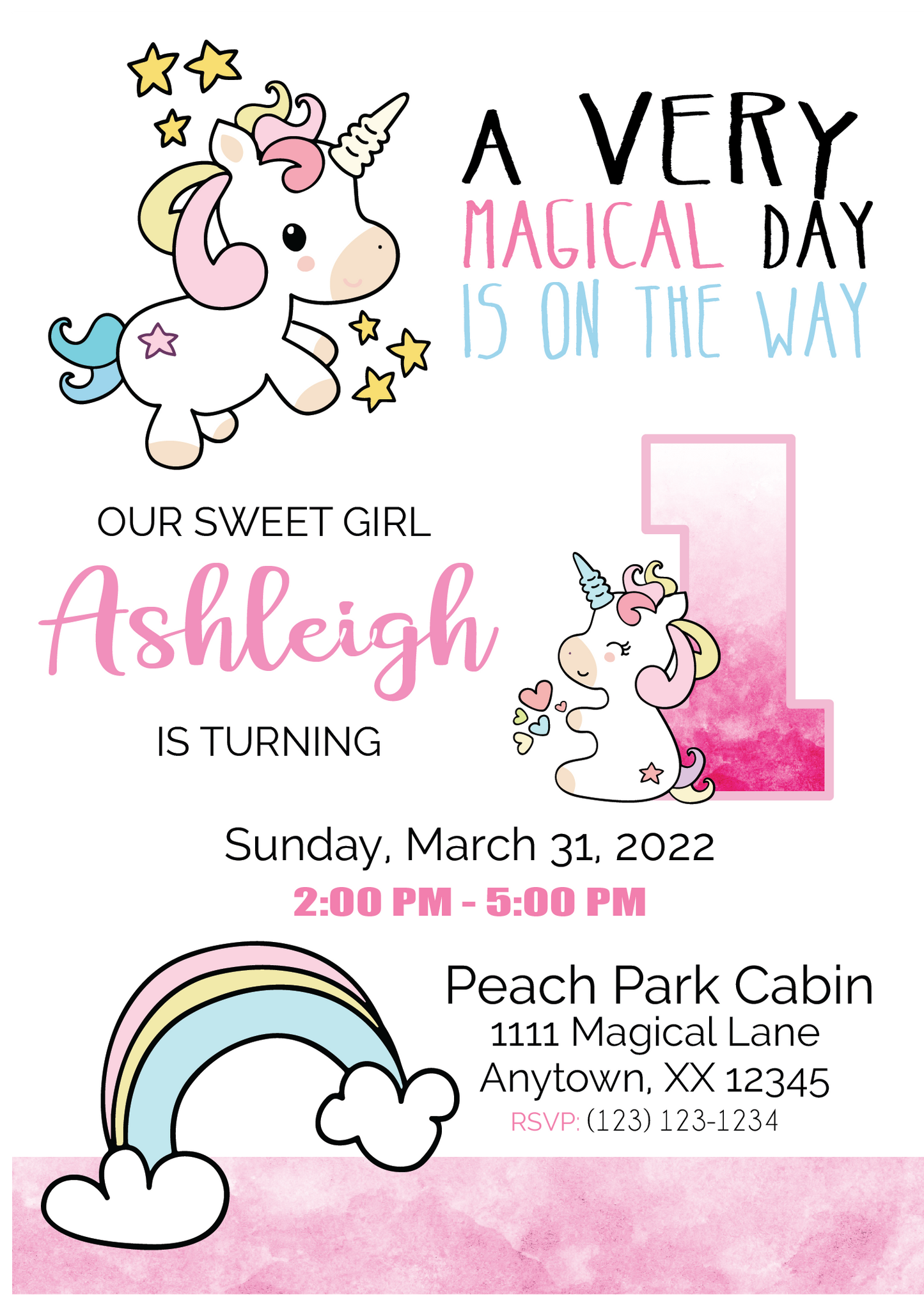 baby unicorn First birthday party