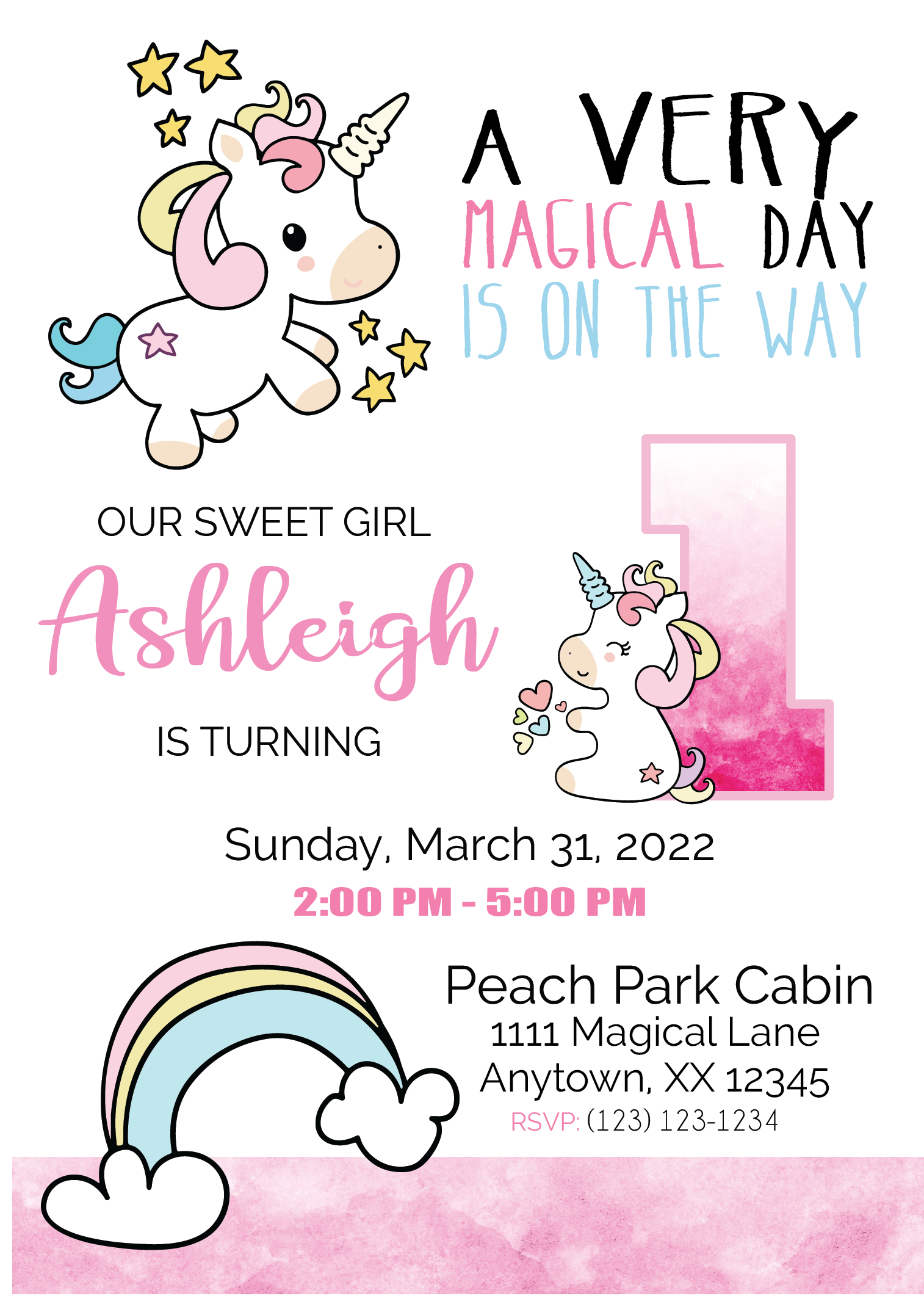 baby unicorn First birthday party