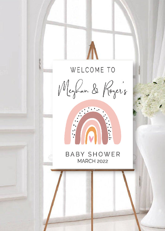 boho rainbow welcome poster digital