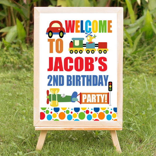 Transportation Birthday Welcome Sign - Invitetique