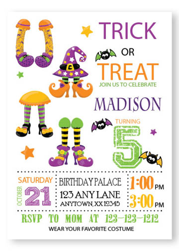 halloween happy feet invitation