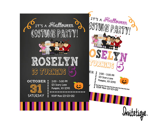 Kids Costume Halloween Invitations - Invitetique