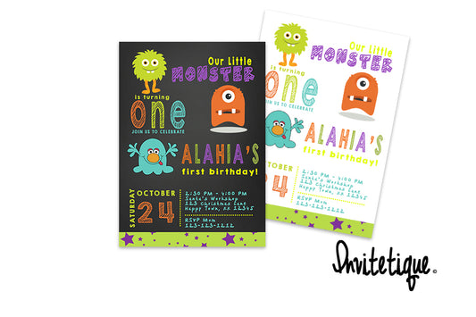 Little Monster Birthday Invitations for any age - Invitetique